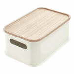 Bela škatla za shranjevanje s pokrovom iz pavlovnije iDesign Eco Handled, 21,3 x 30,2 cm