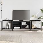 vidaXL TV omarica črna 203x37x50 cm inženirski les
