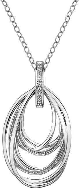 Hot Diamonds Srebrna ogrlica z diamantnim lestencem Vintage DP651 (veriga
