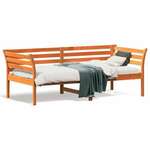 vidaXL Dnevna postelja voščeno rjava 90x190 cm trdna borovina