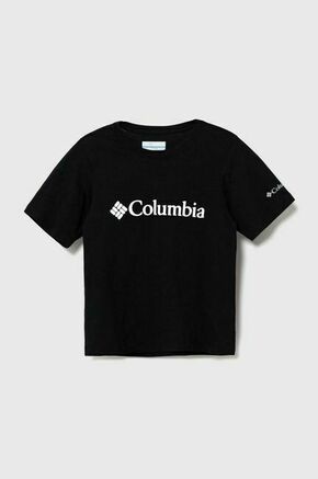 Otroška bombažna kratka majica Columbia Valley Creek Short črna barva - črna. Otroška lahkotna kratka majica iz kolekcije Columbia