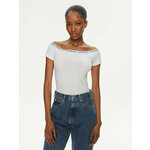 Calvin Klein Jeans Bluza Logo J20J223098 Bela Slim Fit