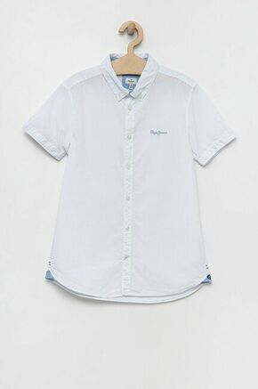 Otroška bombažna srajca Pepe Jeans Misterton bela barva - bela. Otroška srajca iz kolekcije Pepe Jeans. Model izdelan iz tkanine. Izjemno udoben material.