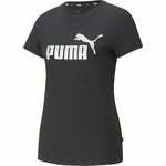 Puma bombažna majica - črna. T-shirt iz zbirke Puma. Model narejen iz tanka, rahlo elastična tkanina.