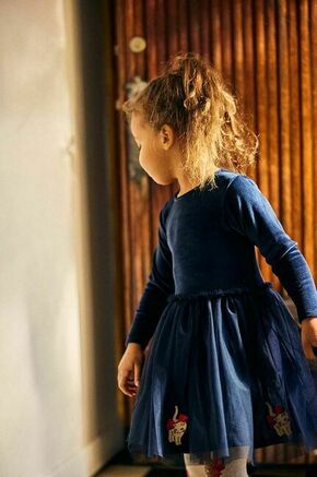 Otroška obleka Konges Sløjd mornarsko modra barva - mornarsko modra. Otroški obleka iz kolekcije Konges Sløjd. Nabran model