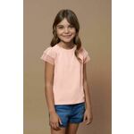 Otroška bombažna kratka majica Mayoral roza barva - roza. Otroške kratka majica iz kolekcije Mayoral. Model izdelan iz tanke, rahlo elastične pletenine.