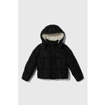 Otroška jakna Pinko Up črna barva - črna. Otroški jakna iz kolekcije Pinko Up. Podložen model, izdelan iz materiala s potiskom.
