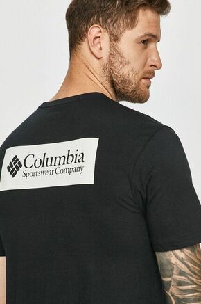 Columbia bombažna majica - črna. T-shirt iz zbirke Columbia. Model narejen iz tanka