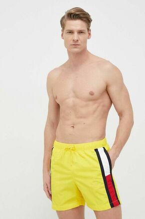Kopalne kratke hlače Tommy Hilfiger rumena barva - rumena. Kopalne kratke hlače iz kolekcije Tommy Hilfiger. Model izdelan iz vzorčastega materiala.