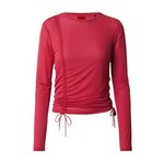 Majica z dolgimi rokavi HUGO ženski, roza barva - roza. Majica z dolgimi rokavi iz kolekcije HUGO, izdelana iz enobarvne pletenine. Zelo elastičen material zagotavlja popolno svobodo gibanja.