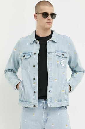 Jeans jakna Karl Kani moška - modra. Jakna iz kolekcije Karl Kani. Nepodložen model
