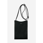 Usnjena torbica za okoli pasu A.P.C. Neck Pouch Jamie PXB črna barva - črna. Majhna torbica za okoli pasu iz kolekcije A.P.C. Model brez zapenjanja, izdelan iz naravnega usnja.