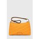 Torbica Karl Lagerfeld oranžna barva - oranžna. Srednje velika torbica iz kolekcije Karl Lagerfeld. Model na zapenjanje, izdelan iz ekološkega usnja.