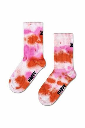 Otroške nogavice Happy Socks Kids Tie-dye Sock roza barva - roza. Otroške nogavice iz kolekcije Happy Socks. Model izdelan iz elastičnega
