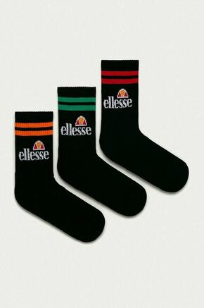 Ellesse nogavice (3-pack) - črna. Visoke nogavice iz kolekcije Ellesse. Model izdelan iz elastičnega materiala. V kompletu so trije pari.