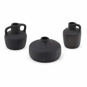 Črne vaze v kompletu 3 ks iz terakote (višina 6 cm) Sofra – Kave Home