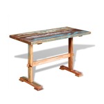 VIDAXL Jedilna miza s podnožjem trden predelan les 120x58x78 cm