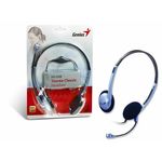 Genius HS-02B slušalke, 3.5 mm, modra/vijolična, 108dB/mW/76dB/mW, mikrofon