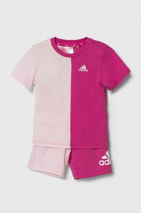 Otroški komplet adidas roza barva - roza. Komplet za otroke iz kolekcije adidas. Model izdelan iz debele