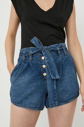 Jeans kratke hlače Liu Jo ženski - modra. Kratke hlače iz kolekcije Liu Jo. Model izdelan iz jeansa.