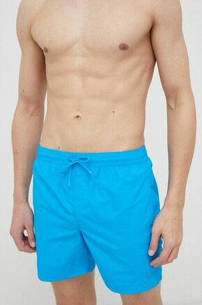 Kopalne kratke hlače Guess - modra. Kopalne kratke hlače iz kolekcije Guess. Model izdelan iz enobarvnega materiala. Izjemno zračen