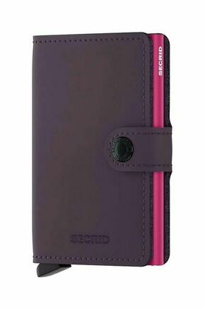 Usnjena denarnica Secrid Miniwallet Matte Dark Purple-Fuchsia vijolična barva - vijolična. Mala denarnica iz kolekcije Secrid. Model izdelan iz kombinacije naravnega usnja in kovine.