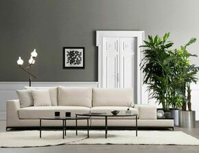 Kremno bela sedežna garnitura 320 cm Line – Balcab Home