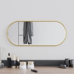 vidaXL Stensko ogledalo zlate 60x25 cm ovalno