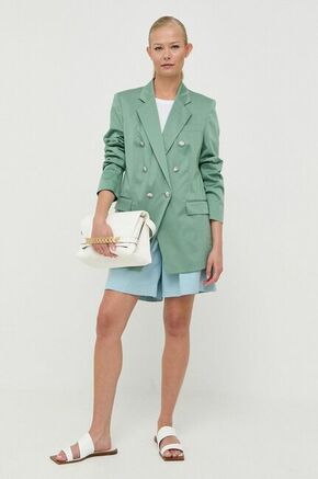 Suknjič BOSS zelena barva - zelena. Elegantna suknjič iz kolekcije BOSS. Model izdelan iz enobarvne tkanine. Lahek material
