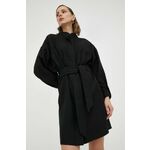 Obleka Undress Code črna barva - črna. Obleka iz kolekcije Undress Code. Raven model, izdelan iz enobarvne tkanine. Material s platno vezavo.