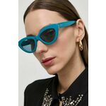 Sončna očala Guess ženska, GU7905_5289V - modra. Sončna očala iz kolekcije Guess. Model z enobarvnimi stekli in okvirji iz plastike. Ima filter UV 400.