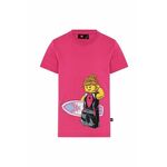 Otroška kratka majica Lego roza barva - roza. Otroške kratka majica iz kolekcije Lego. Model izdelan iz tanke, rahlo elastične pletenine.
