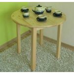 eoshop Jedilna miza okrogla 60 cm iz masivnega bora (barva lesa: oreh)