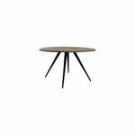 Črna/temno rjava okrogla jedilna miza z mizno ploščo iz akacije ø 120 cm Turi – Light  Living