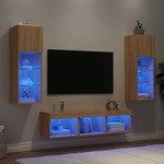 Vidaxl Komplet TV omaric LED 5-delni sonoma hrast inženirski les