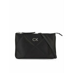 Torbica Calvin Klein črna barva - črna. Majhna torbica iz kolekcije Calvin Klein. Model na zapenjanje, izdelan iz tekstilnega materiala.