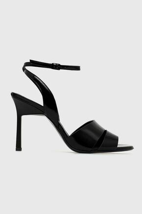Usnjeni sandali Calvin Klein GEO STIL SANDAL 90HH črna barva