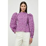 Bombažna srajca Custommade ženska, vijolična barva - vijolična. Srajca iz kolekcije Custommade, izdelana iz vzorčaste tkanine. Model iz izjemno udobne bombažne tkanine.