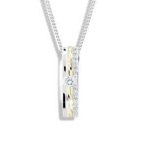 Modesi Dvobarvna srebrna ogrlica z cirkoni M46025 (veriga