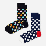 Nogavice Happy Socks 2-pack ženske - pisana. Visoke nogavice iz kolekcije Happy Socks. Model izdelan iz elastičnega materiala. V kompletu sta dva para.