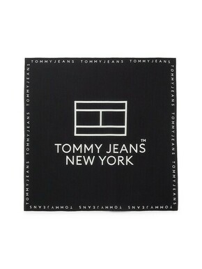 Bombažna rutica Tommy Jeans črna barva - črna. Rutica iz kolekcije Tommy Jeans. Model izdelan iz vzorčaste tkanine.
