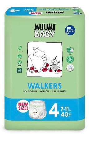 MUUMI BABY eko otroške plenice Walkers vel. 4 MAXI (7-11 kg)