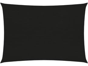 VIDAXL Senčno jadro 160 g/m² črno 3x4