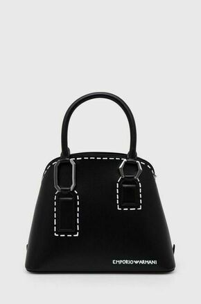 Torbica Emporio Armani črna barva - črna. Majhna torbica iz kolekcije Emporio Armani. Model brez zapenjanja