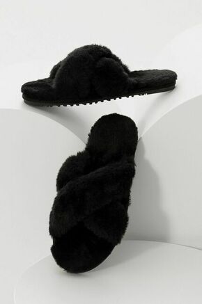 Copati Answear Lab črna barva - črna. Copati iz kolekcije Answear Lab. Model izdelan iz imitacije krzna.