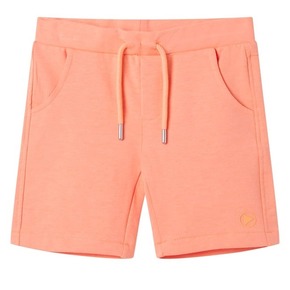 VidaXL Otroške kratke hlače z vrvico neon oranžna 140