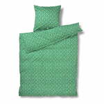 Zeleno bombažno satenasto posteljno perilo za eno osebo 140x200 cm Pleasantly - JUNA