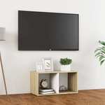 vidaXL TV omarica bela in sonoma hrast 72x35x36,5 cm iverna plošča