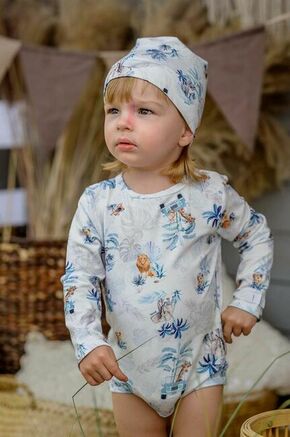 Otroška kapa Jamiks - modra. Otroški kapa iz kolekcije Jamiks. Model izdelan iz vzorčaste pletenine.