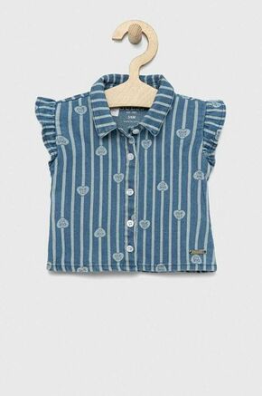 Otroška jeans srajca Guess - modra. Srajca iz kolekcije Guess. Model izdelan iz jeansa. Lahek in udoben model